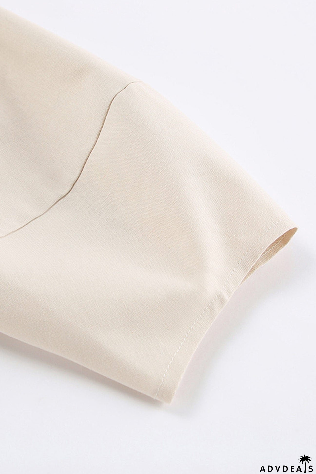 V Neck Single-breasted Cotton Linen A-line Dress