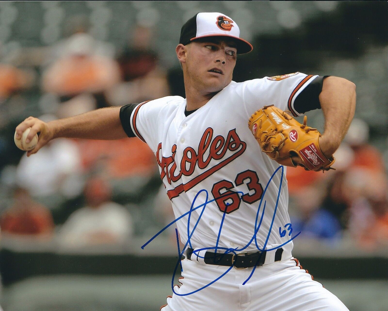 Signed 8x10 TYLER WILSON Baltimore Orioles Photo Poster painting- COA