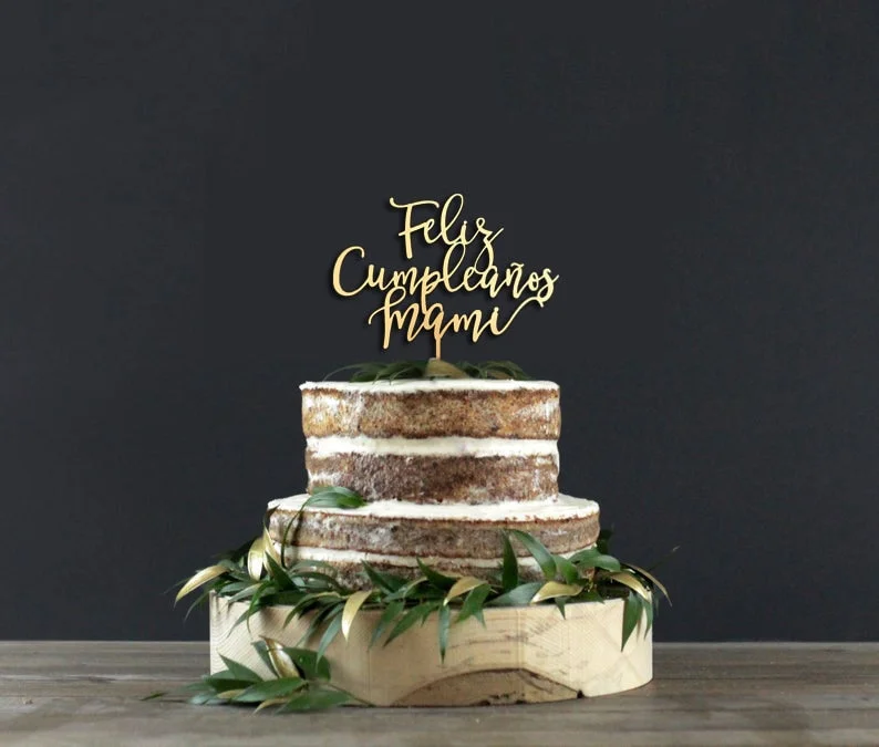 Personalized Cake Topper Decoration For Happy Birthday Party Cake Topper Decor DIY Wood Wedding Cake Mr& Mrs Decorations 515-1