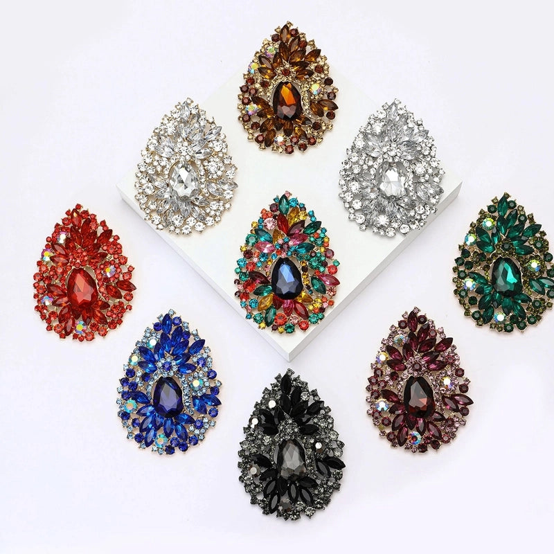 Retro Pin Water Droplets Alloy Inlay Artificial Rhinestones Women’s Brooches