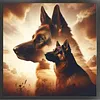 German Shepherd-14CT Stamped Cross Stitch 45*45cm tapestrymarket