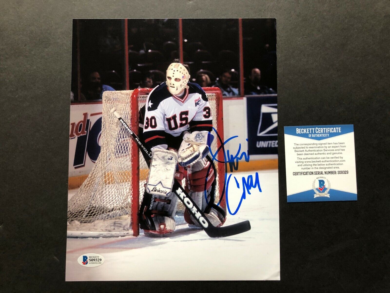 Jim Craig Rare signed autographed 1980 hockey miracle 8x10 Photo Poster painting Beckett BAS coa