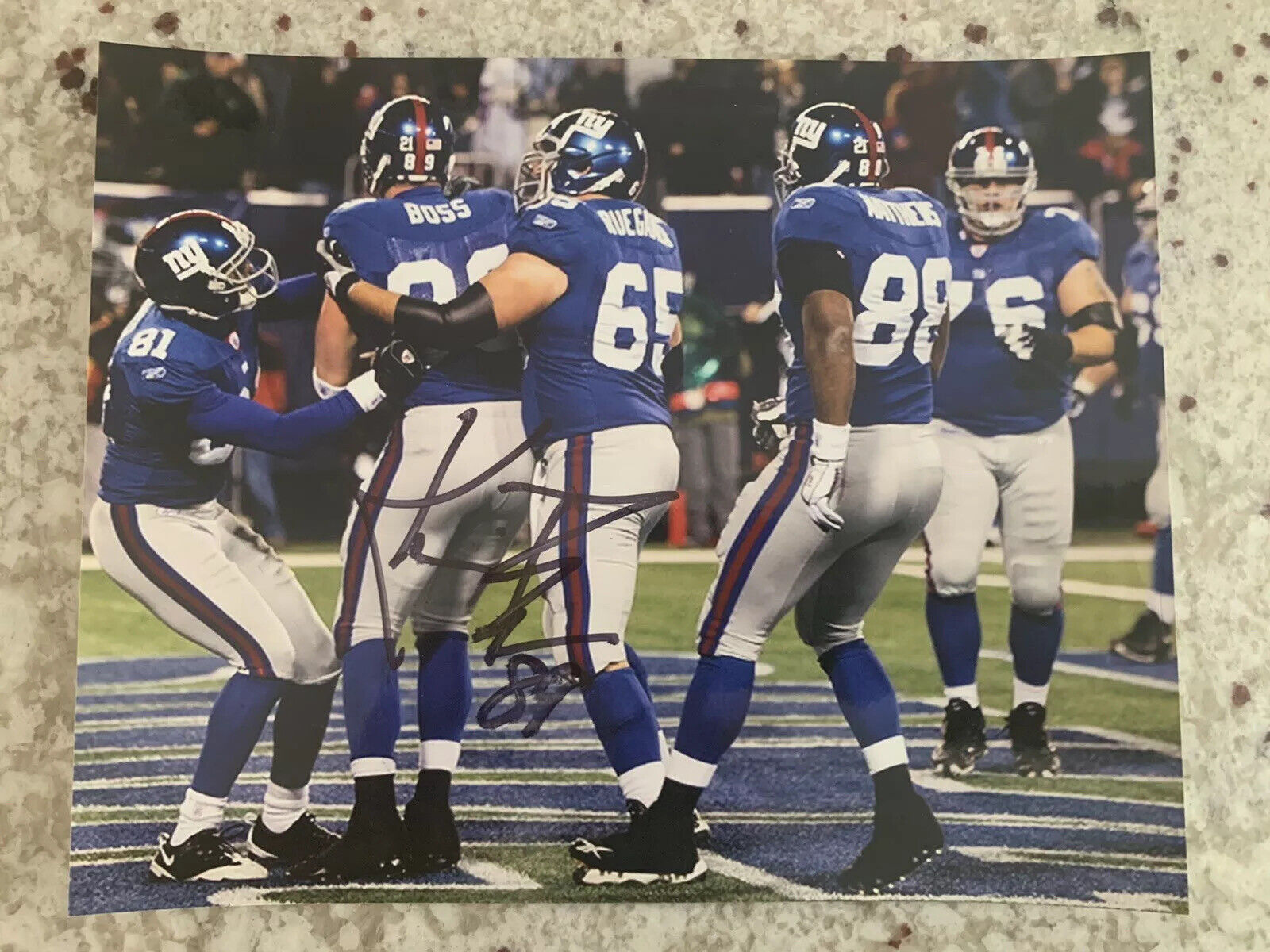 Kevin Boss Hand Signed 8x10 Photo Poster painting New York Giants Super Bowl Champion