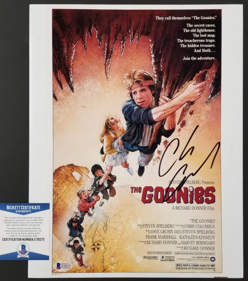 CHRIS COLUMBUS Signed Goonies 11x14 Photo Poster painting Screenplay Writer ~ Beckett BAS COA