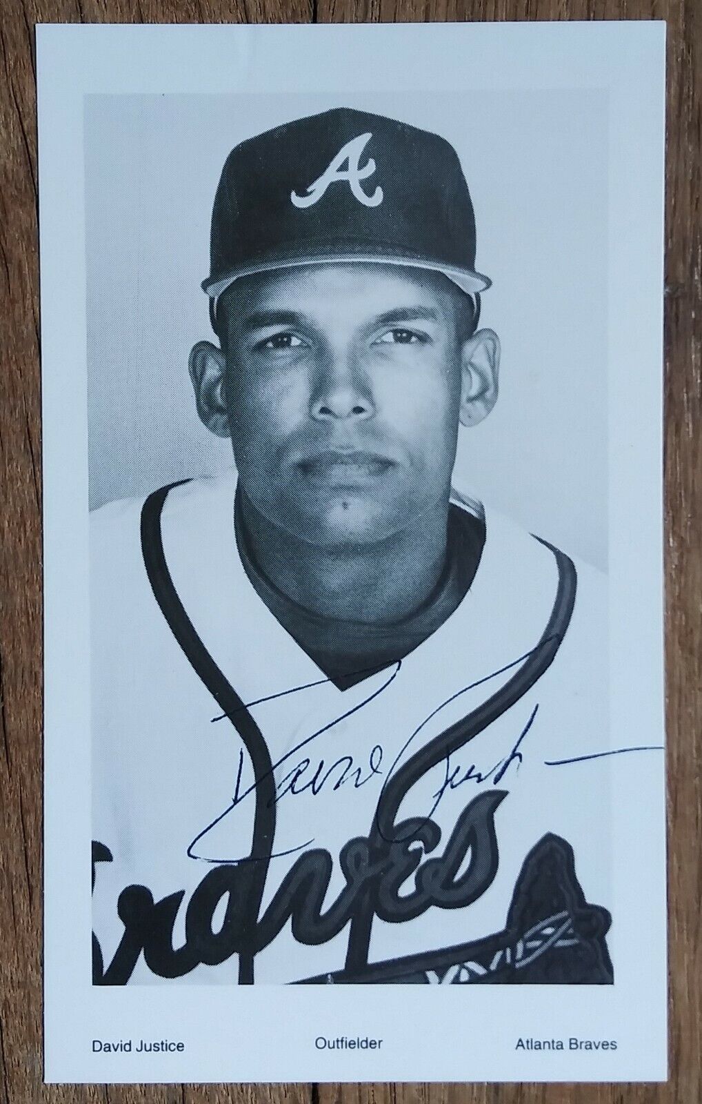 DAVID JUSTICE AUTOGRAPHED 3x5 Photo Poster painting - MLB ATLANTA BRAVES