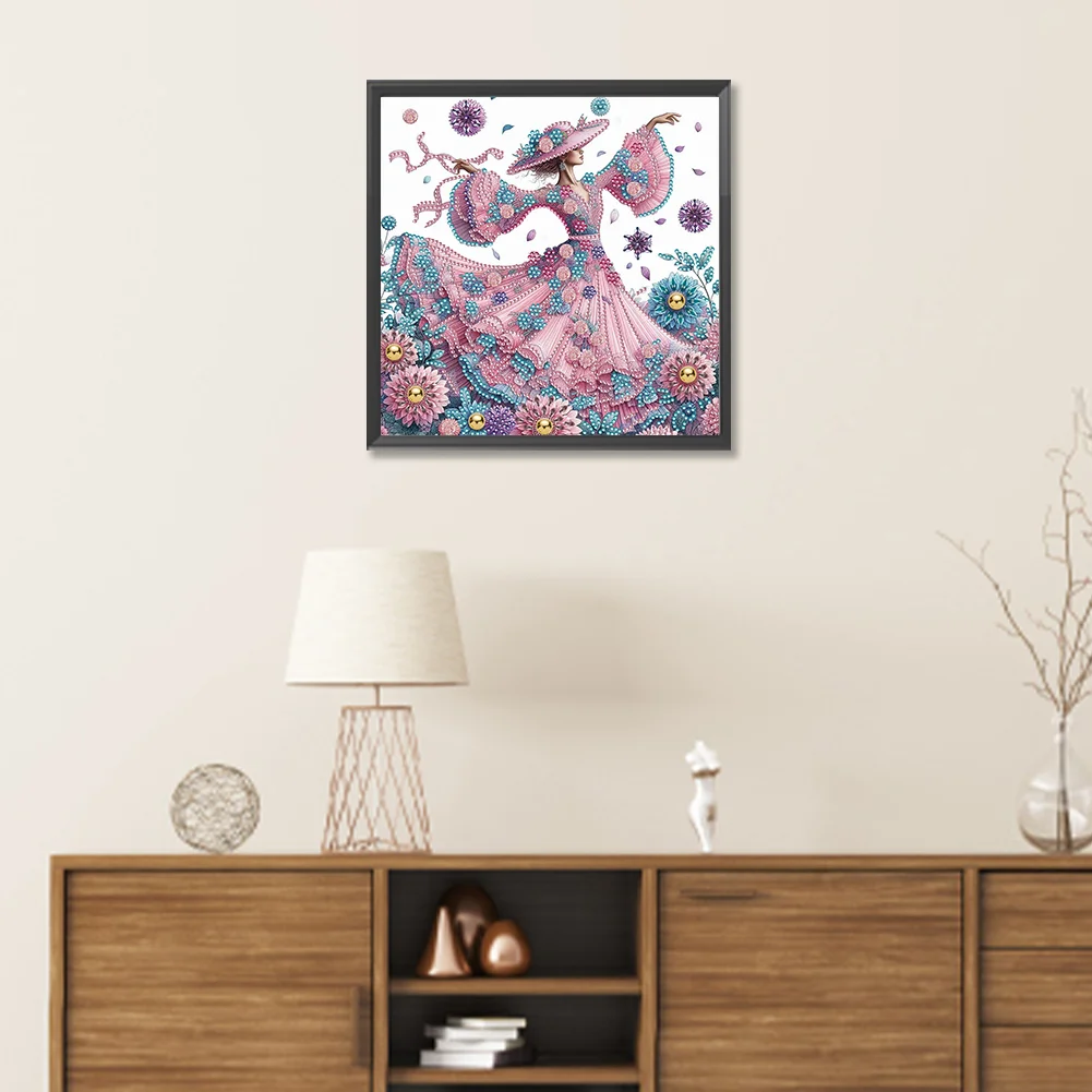 Diamond Painting - Partial Special Shaped Drill - Elegant Lady(Canvas|30*30cm)