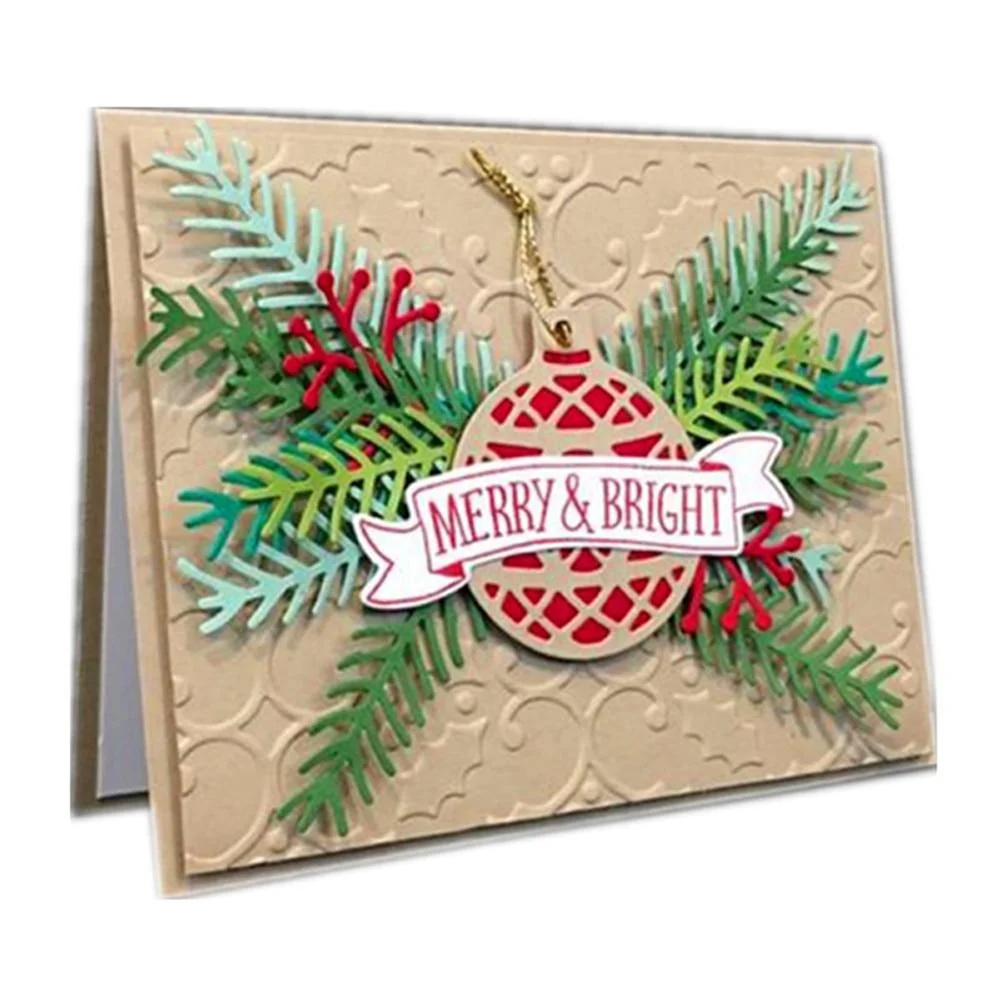 Christmas tree leaf cutting mould cutting knife mould scrapbook mould metal embossing stamp and business card printing mould DIY