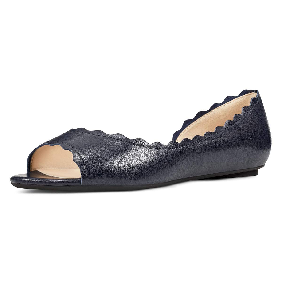 Black Open Toe Flat Formal Pumps Nicepairs