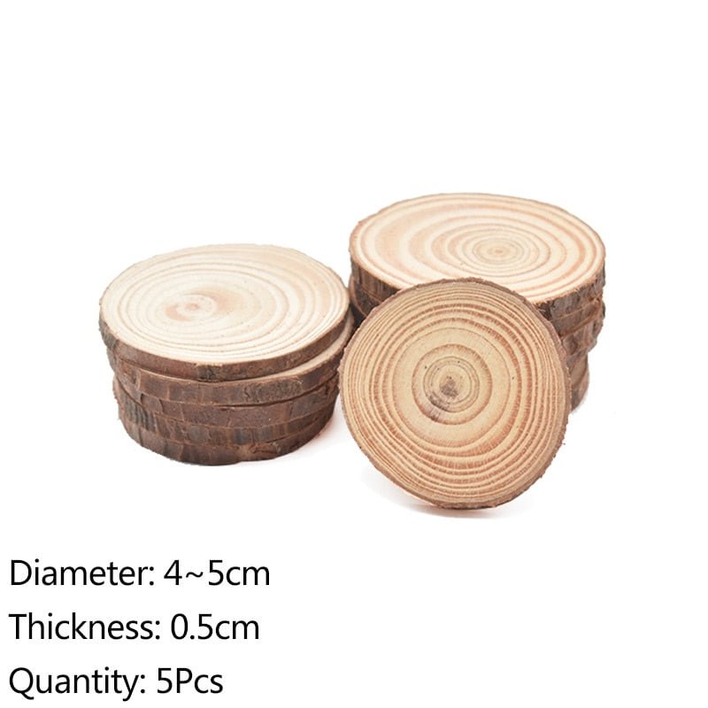 3-12cm Thick Natural Pine Round Unfinished Wood Slices Circles With Tree Bark Log Discs DIY Crafts Rustic Wedding Party Painting