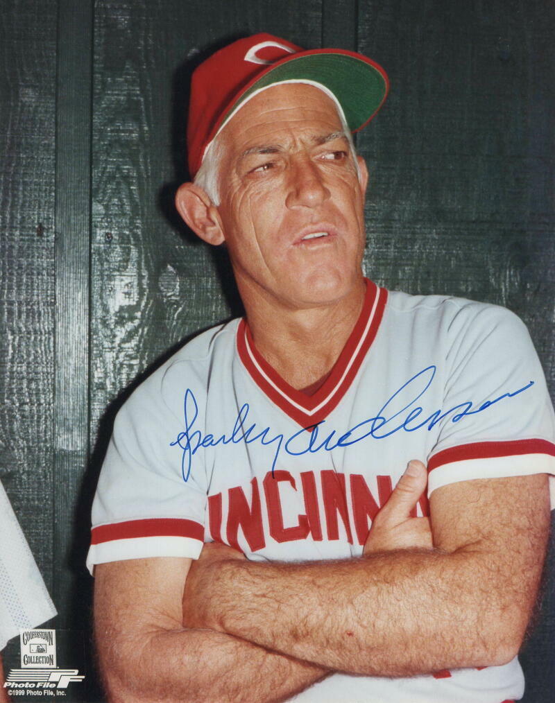 SPARKY ANDERSON SIGNED AUTOGRAPH 8X10 Photo Poster painting - BASEBALL HOF MANAGER, RARE!