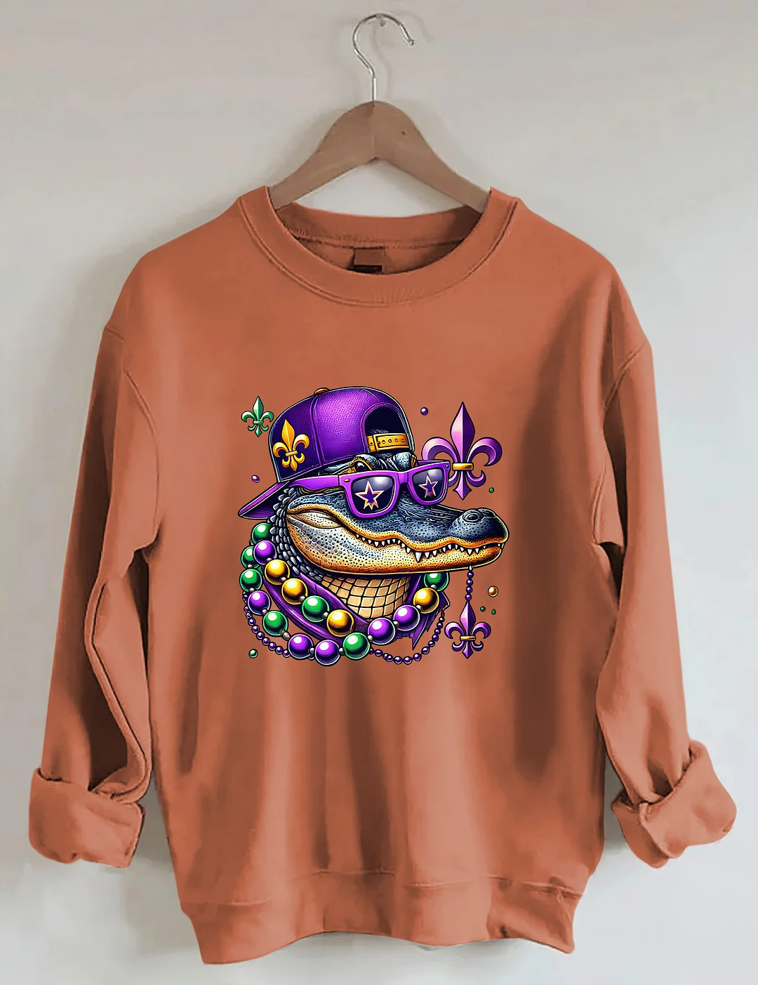 Mardi Gras Crocodile Sweatshirt