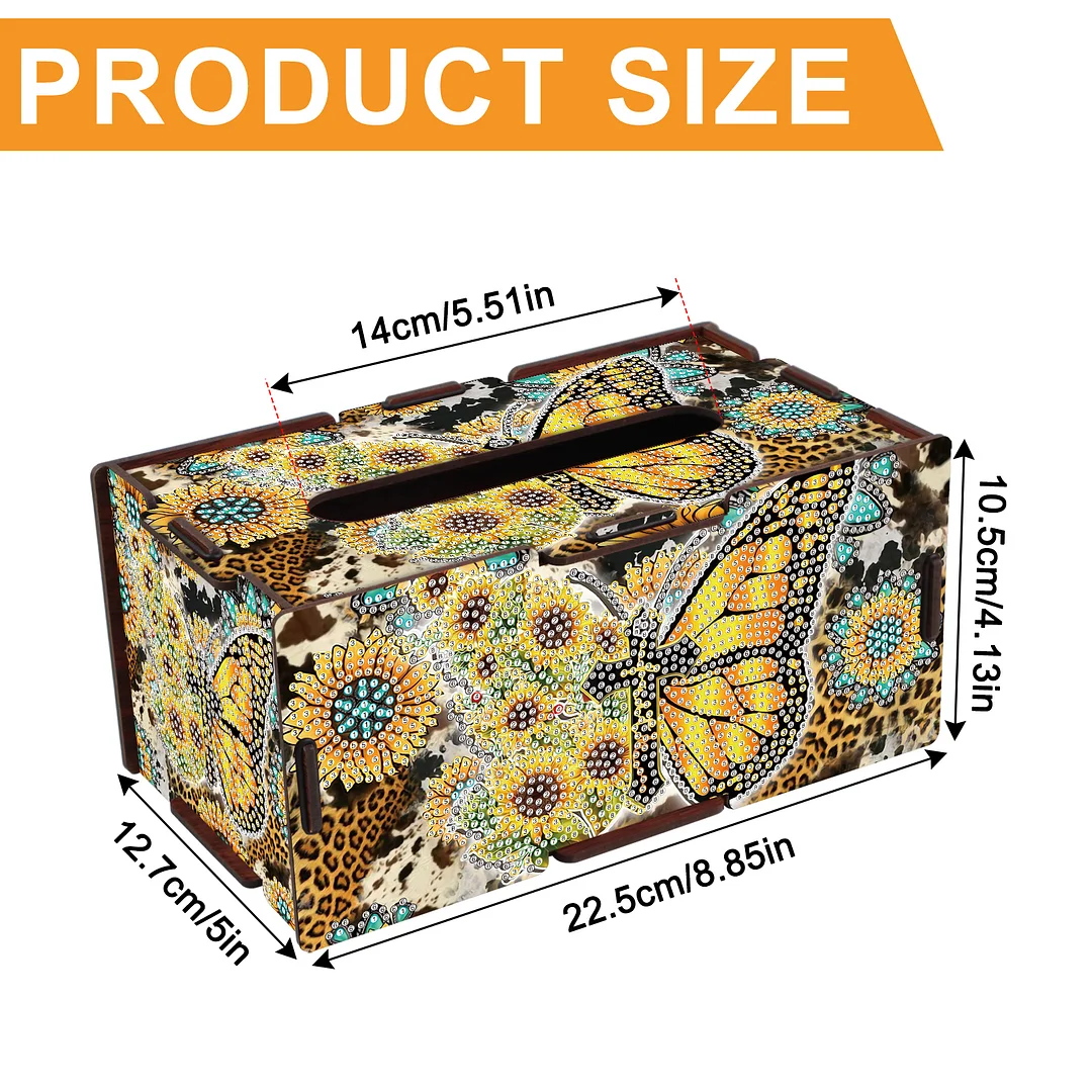 Wooden Diamond Painting Tissue Box for Home and Office Decoration (ZJH031)