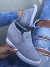 Women Faux Suede Wedge heel Sneakers Slip on Breathable Shoes