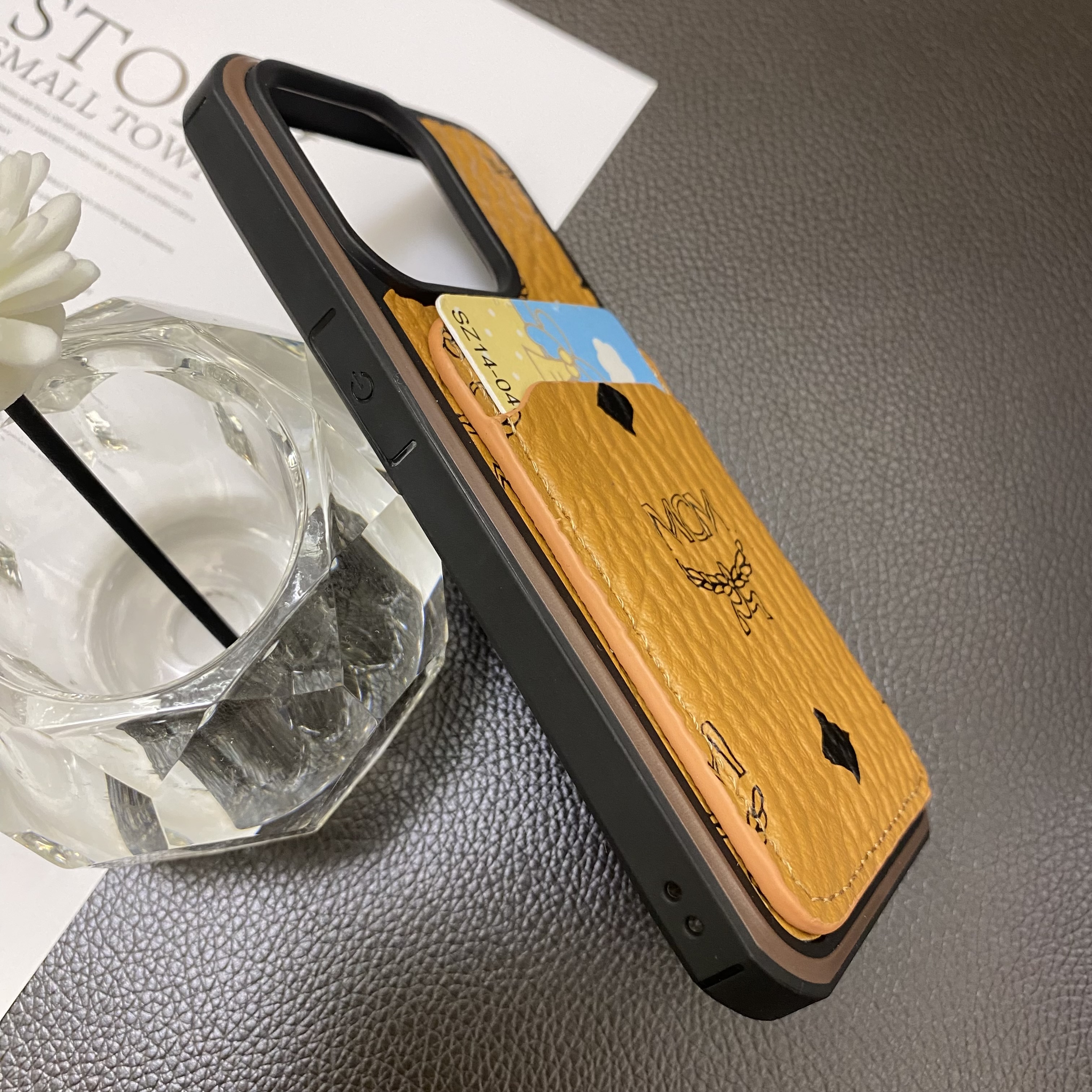 MCM Luxury Back Card Leather Apple iPhone Case