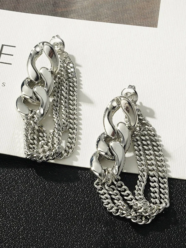 Chains Geometric Tasseled Normcore Drop Earrings