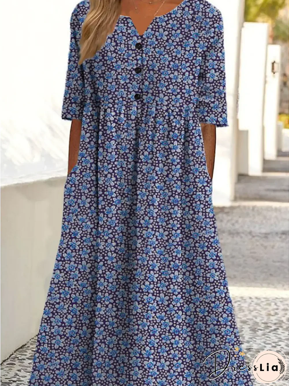 Floral Half sleeve Casual Dresses