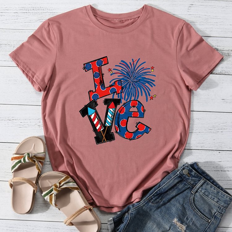 Love Independence Day Celebration T-Shirt Tee -014121
