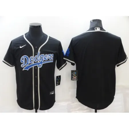 Men's Los Angeles Dodgers Blank Black Cool Base Stitched Baseball Jersey VWE4