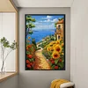 Sunflower Seascape-Full Embroidery 2 Strands 14CT Stamped Cross Stitch-40*60CM-Large Size