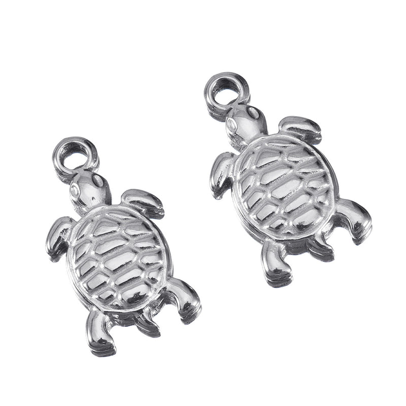 10 PCS/Package 14 * 12mm 304 Stainless Steel Tortoise Dolphin Shell Pendant Jewelry Accessories