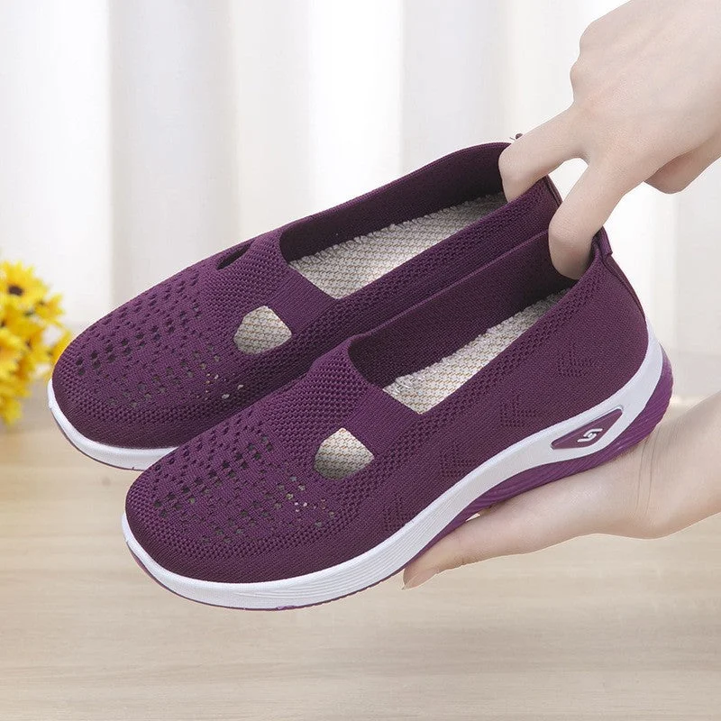 Women's Slip On Wide Arch Support Breathable Elderly Walking Sandals Shoes