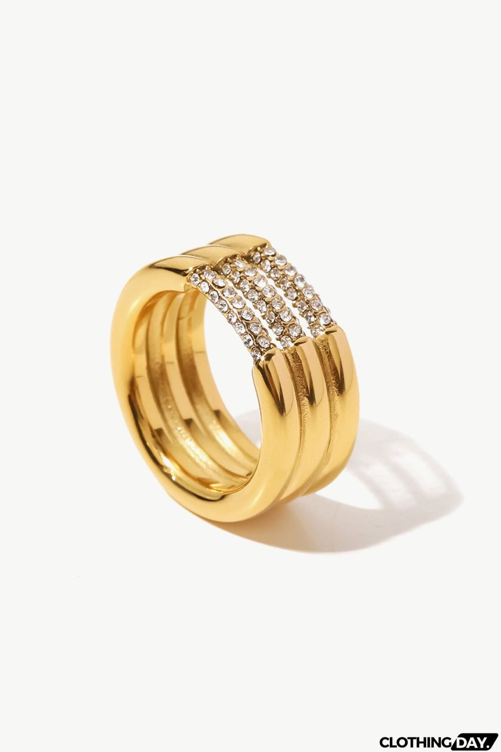 Triple-Layered Rhinestone Ring