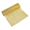 10"x108" Shiny Gold Crystal Rhinestone DIY Table Runner, Diamond Mesh Ribbon Bling Roll