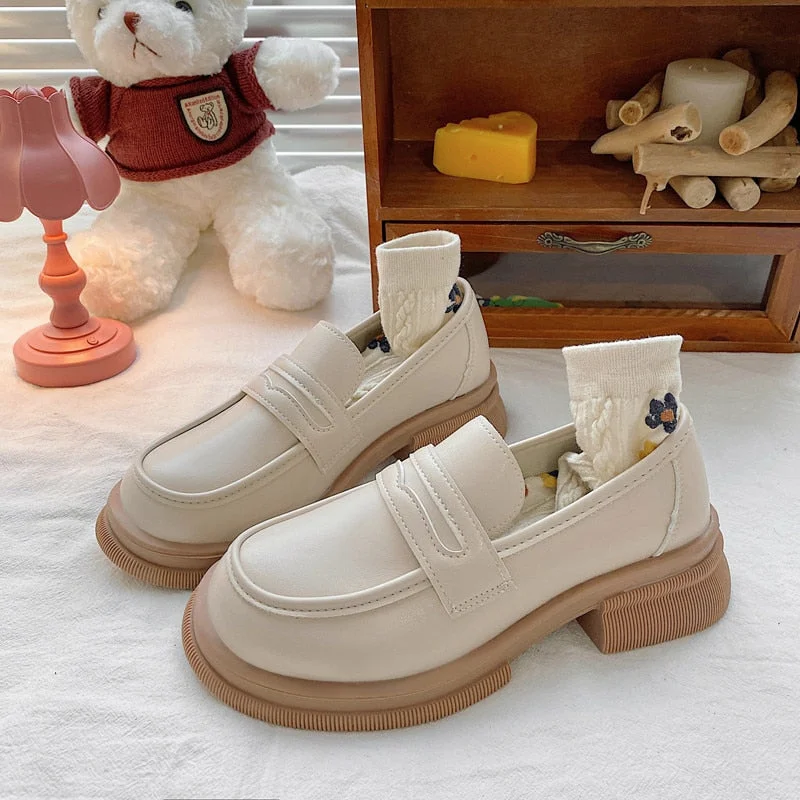 Vstacam Lolita Shoes New Platform Shoes Fashion Design Ladies Loafers Japanese JK Uniform Shoe College Girls Leather Shoes Women's Shoes