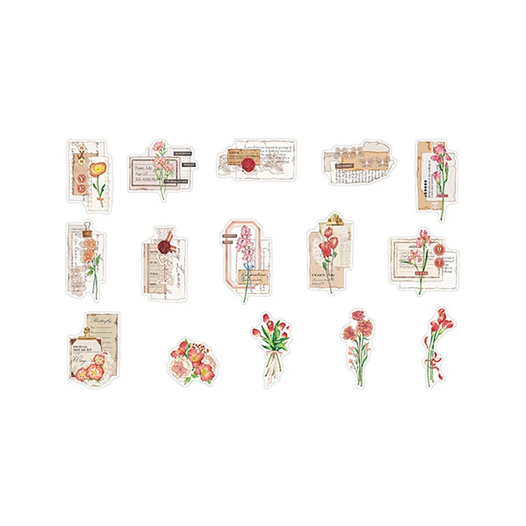 DIY Hand Account Affection Between Flowers Series Decorative Material Stickers gbfke