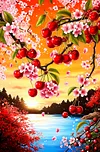 Luxury AB Velvet Diamond Painting Kit - Cherry