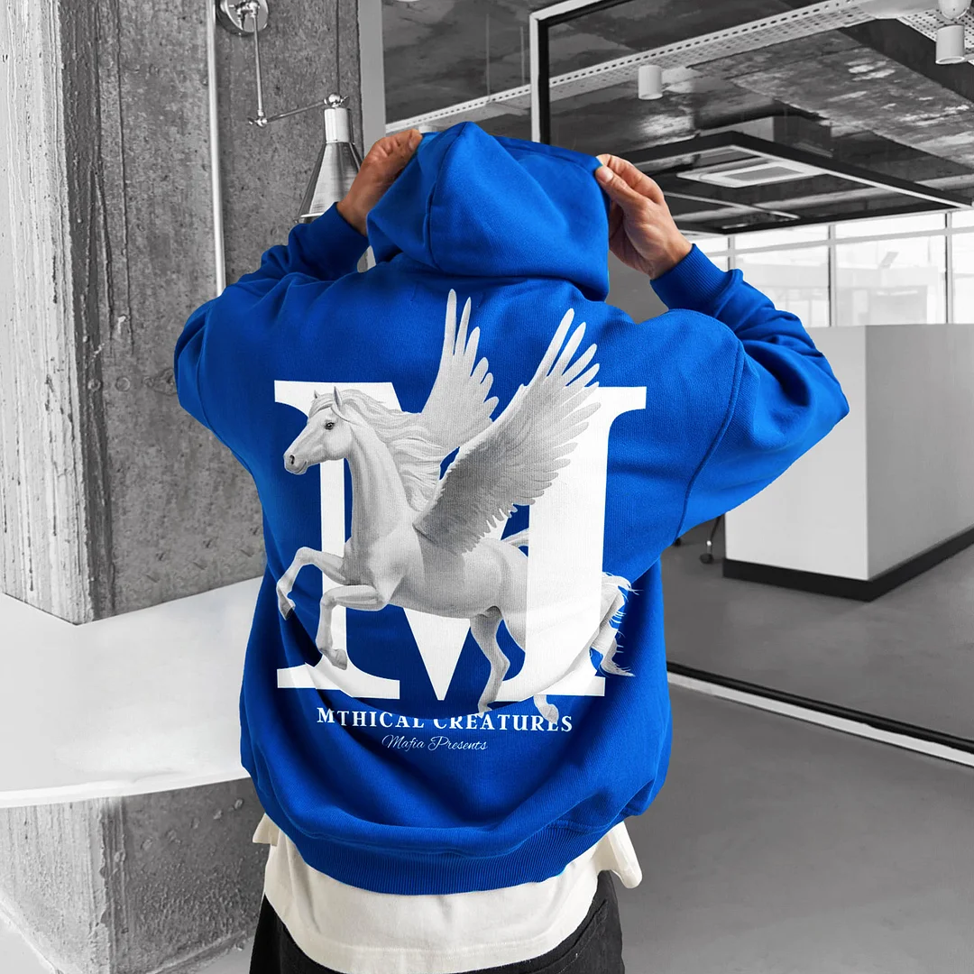 Oversize Flying Horse Hoodie、、URBENIE
