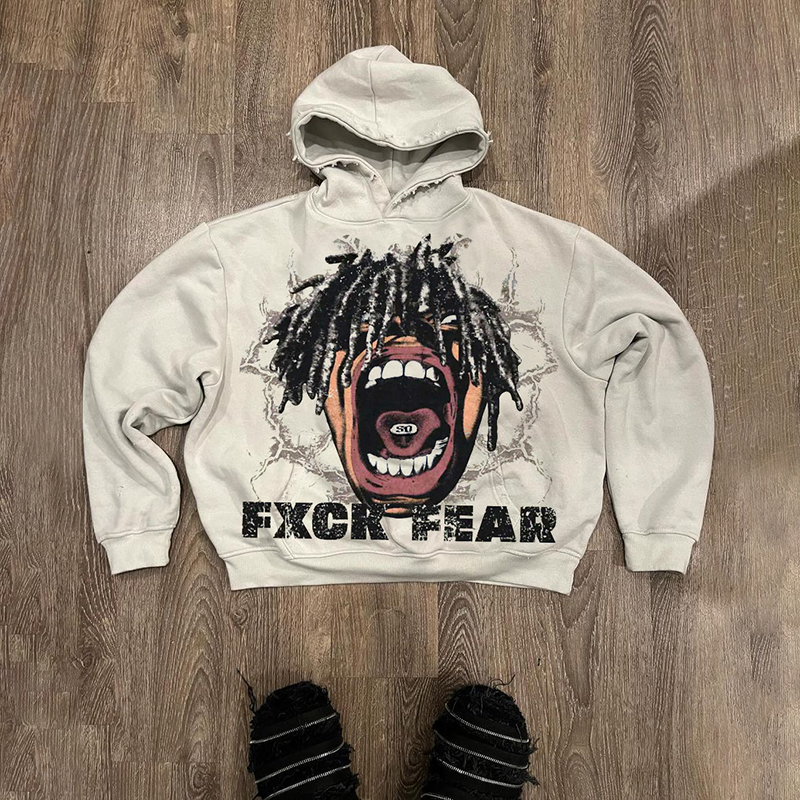 Graphics Fxck Fear Printed Men'S Casual Hoodie
