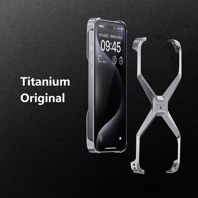 X Type Aluminum Alloy  Removable Rimless Phone Case For iPhone   Metal Heat Dissipation  Armor Shockproof Cover 