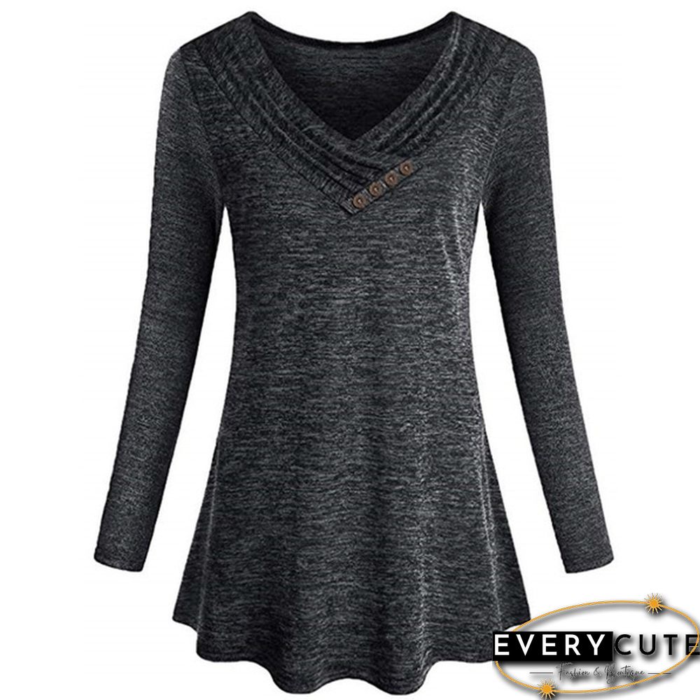 XS-8XL Plus Size Fashion Autumn and Winter Clothes Womens Casual Loose Tops Button
