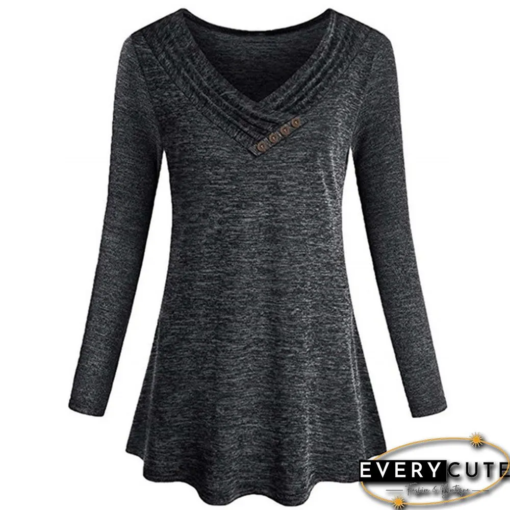 XS-8XL Plus Size Fashion Autumn and Winter Clothes Womens Casual Loose Tops Button