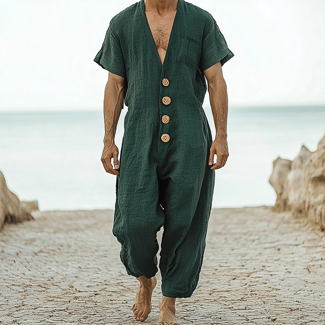 Men's Linen Jumpsuit-inspireuse