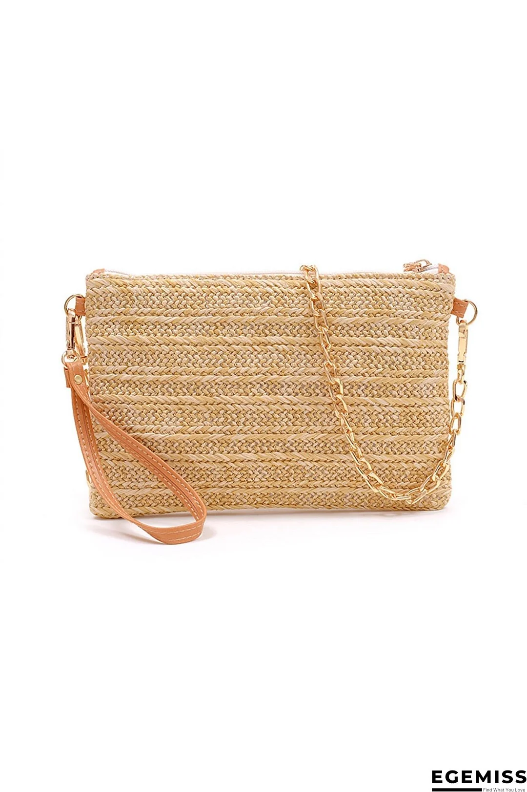 Solid Handmade Straw Crossbody Bag | EGEMISS