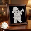 12Pcs DIY Pearl Painting Santa Claus for Home Wall Decor(15x15cm)