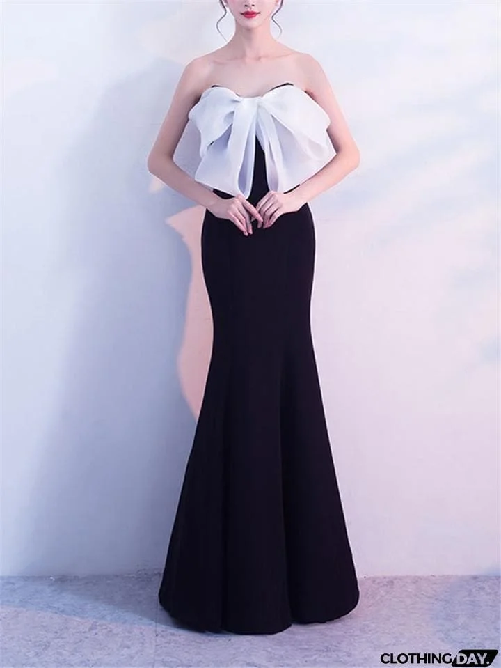 Strapless Off the Shoulder Evening Gown Dress for Women