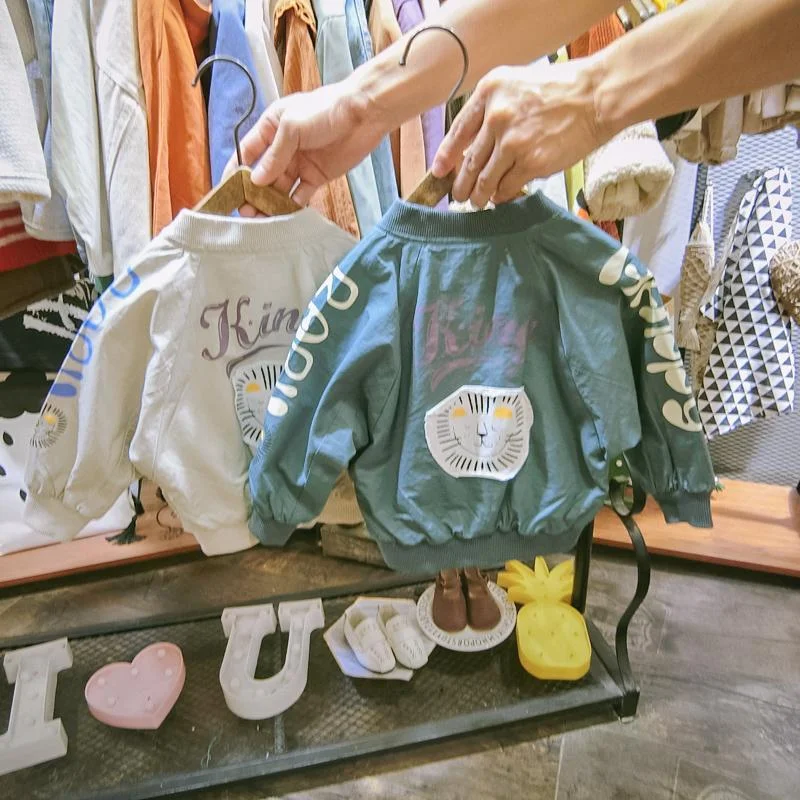 INS HOT baby boys' jackets spring and autumn 1-7 years old cartoon print letters baby jacket kids coats Outdoor Jackets