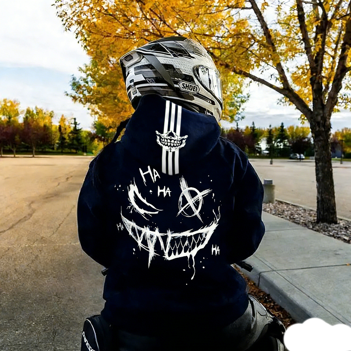 Luminous Joker Face Design Motorcycle Hoodie