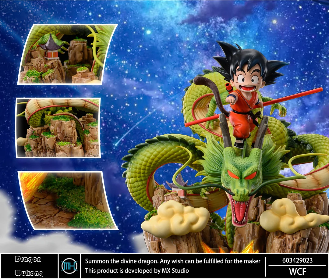MX Studio Dragon Ball Shenron and Little Son Goku Statue