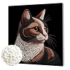 uk.everydayedeals DIY Pearl Painting With Frame - Handmade Self-Adhesive Pearls - Rich Cat(30*30cm)