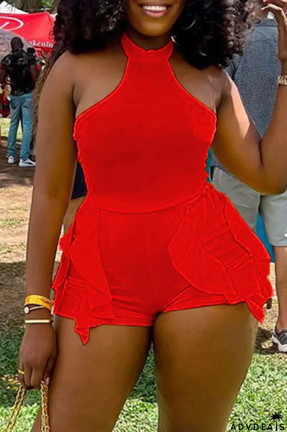 White Casual Solid Patchwork O Neck Skinny Romper