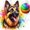 German Shepherd Playing Ball-11CT Stamped Cross Stitch 40*40cm/15.75*15.75in