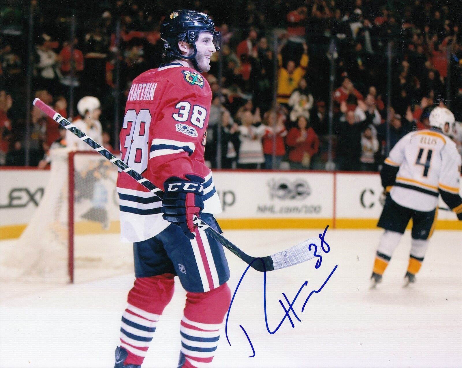 RYAN HARTMAN signed (CHICAGO BLACKHAWKS) autograph HOCKEY 8X10 Photo Poster painting W/COA #6