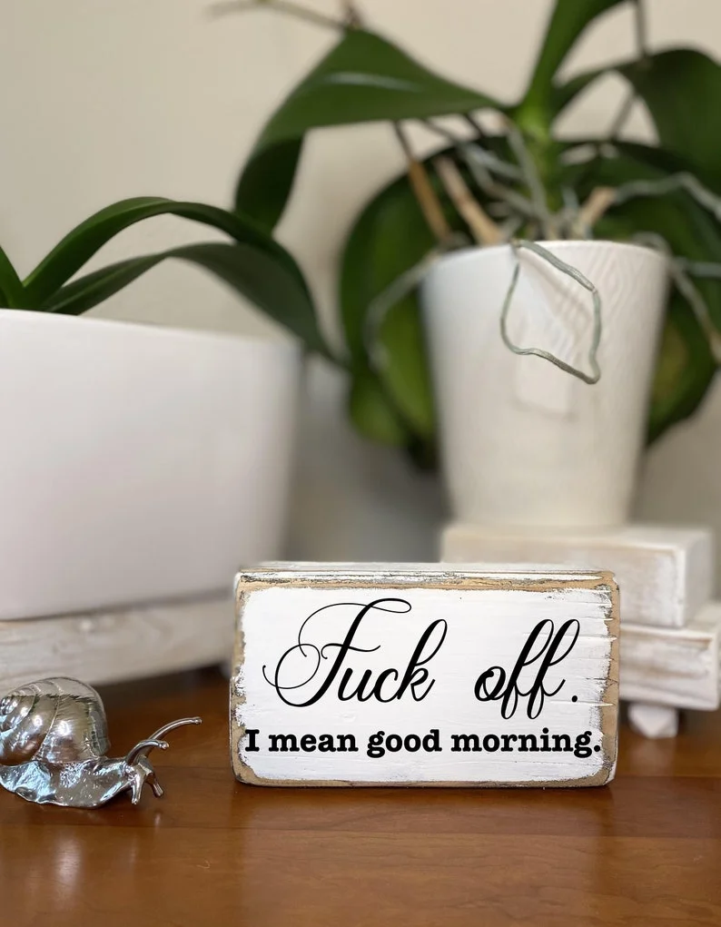 Last Day 70% OFF--Fun Slogan Decoration- And here we fucking go again. I mean good morning
