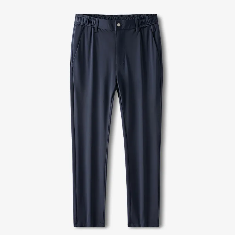 Men&#39;s Pants 2025 Summer Breathable Casual Men Stretched Nylon Silk Cooling Slim Chinos Male Business Straight Long Trousers