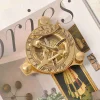 Imported pure brass sundial compass retro outdoor portable mini compass ornaments