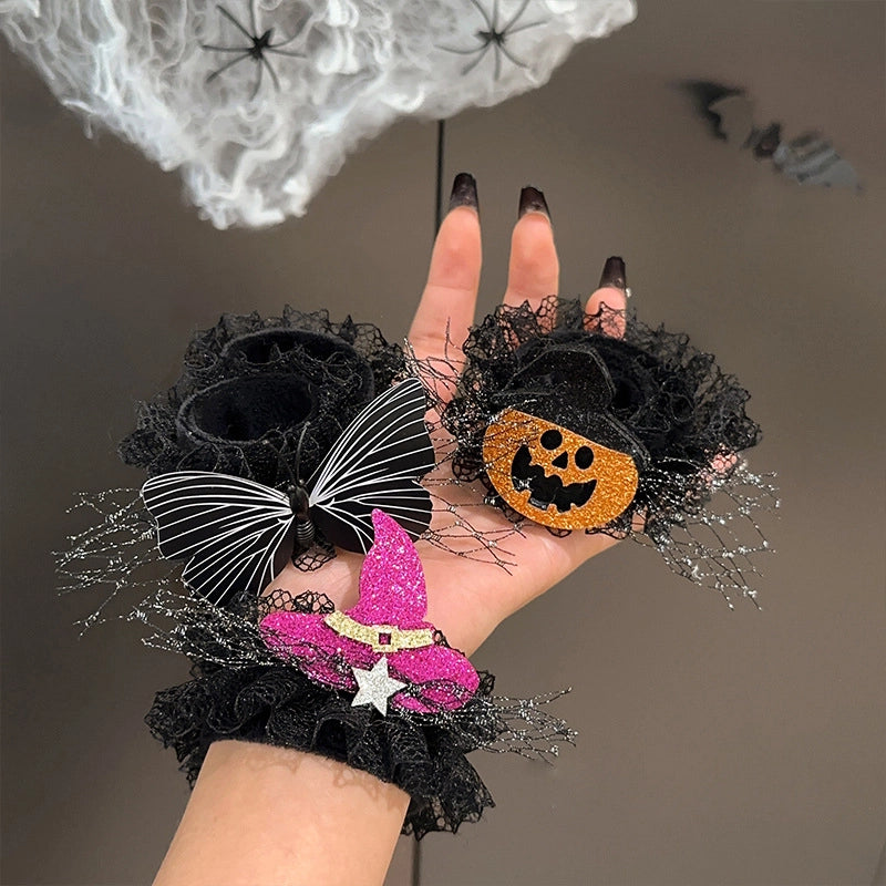 Halloween IG Style Pumpkin Hat Butterfly Gauze Party Festival